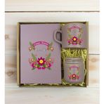 Bk Gift Kişiye Özel Isimli Dtf Anne Temalı Mat Gri Defter & Kahve Fincanı & Mum Hediye Seti-6, Anneye Hediye, Anneler Günü Hediyesi