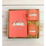 Bk Gift Kişiye Özel Isimli Dtf Anne Temalı Somon Defter & Kahve Fincanı & Mum Hediye Seti-2, Anneye Hediye, Anneler Günü Hediyesi