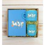 Bk Gift Kişiye Özel Isimli Dtf Anne Temalı Turkuaz Defter & Kahve Fincanı & Mum Hediye Seti-4, Anneye Hediye, Anneler Günü Hediyesi