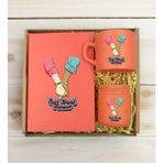 Bk Gift Kişiye Özel Isimli Dtf Best Friend Temalı Somon Defter & Kahve Fincanı & Mum Hediye Seti-5, Arkadaşa Hediye, Doğum Günü Hediyesi - Açık Turuncu