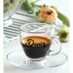 Bk Gift Kişiye Özel Isimli Dtf Cam Espresso Fincanı, Sevgiliye Hediye, Arkadaşa Hediye, Doğum Günü Hediyesi - Renk - Renkli