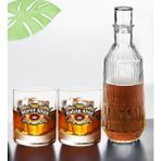 Bk Gift Kişiye Özel Isimli Dtf Chivas Tasarımlı Ikili Viski Kadehi ve Karaf Seti-2, Arkadaşa Hediye, Sevgiliye Hediye - Renk - Renkli