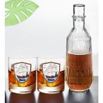 Bk Gift Kişiye Özel Isimli Dtf Kaptan Tasarımlı Ikili Viski Kadehi ve Karaf Seti-5, Arkadaşa Hediye, Sevgiliye Hediye - Renk - Renkli
