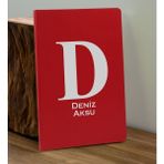 Bk Gift Kişiye Özel Isimli Kırmızı Defter ve Cam Matara Hediye Seti-5, Sevgiliye Hediye, Arkadaşa Hediye, Yeni Iş Hediyesi