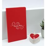 Bk Gift Kişiye Özel Isimli Kırmızı Defter ve Kalp Taş Obje Kokulu Mum Hediye Seti-4, Sevgiliye Hediye, Arkadaşa Hediye