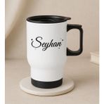Bk Gift Kişiye Özel Isimli Kulplu Beyaz Çelik Bardak Termos Mug 450ML-4, Sevgiliye , Arkadaşa , Eşe