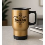 BK Gift Kişiye Özel İsimli Kulplu Gold Çelik Bardak Termos Mug 450ml-1, Sevgiliye Hediye, Arkadaşa Hediye, Eşe Hediye