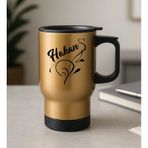 BK Gift Kişiye Özel İsimli Kulplu Gold Çelik Bardak Termos Mug 450ml-2, Sevgiliye Hediye, Arkadaşa Hediye, Eşe Hediye