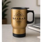 BK Gift Kişiye Özel İsimli Kulplu Gold Çelik Bardak Termos Mug 450ml-5, Sevgiliye Hediye, Arkadaşa Hediye, Eşe Hediye