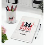 Bk Gift Kişiye Özel Isimli Öğretmenler Günü Tasarımlı Defter Kalem ve Kalemlik Hediye Seti, Öğretmene Hediye, Öğretmenler Günü - 11