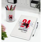 Bk Gift Kişiye Özel Isimli Öğretmenler Günü Tasarımlı Defter Kalem ve Kalemlik Hediye Seti, Öğretmene Hediye, Öğretmenler Günü - 3
