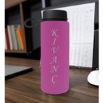Bk Gift Kişiye Özel Isimli Pembe Renkli Cam Matara 500ML, Sevgiliye, Arkadaşa Hediye, Isimli Cam Matara, Ofis Hediyesi