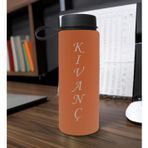 Bk Gift Kişiye Özel Isimli Somon Renkli Cam Matara 500ML, Sevgiliye, Arkadaşa Hediye, Isimli Cam Matara, Ofis Hediyesi