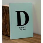 Bk Gift Kişiye Özel Isimli Su Yeşili Defter ve Yeşil Cam Matara Hediye Seti-5, Sevgiliye Hediye, Arkadaşa Hediye, Yeni Iş Hediyesi