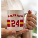 Bk Gift Kişiye Özel Isimli Taraftar Beyaz Kupa Bardak-3, Arkadaşa Hediye, Doğum Günü Hediyesi