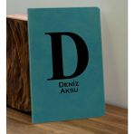 Bk Gift Kişiye Özel Isimli Turkuaz Defter ve Cam Matara Hediye Seti-5, Sevgiliye Hediye, Arkadaşa Hediye, Yeni Iş Hediyesi