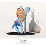 Bk Gift Kişiye Özel Kadın Diş Hekimi Karikatürlü Ahşap Biblo-2 - Renkli