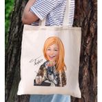 Bk Gift Kişiye Özel Kadın Karikatürlü Kanvas Bez Plaj Çantası Baskılı Omuz Çantası-7, Alışveriş Çantası, Arkadaşa Hediye