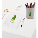 Bk Gift Kişiye Özel Kaktüs Tasarımlı Beyaz Defter Kalem ve Kalemlik Hediye Seti - Model 9