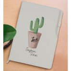 Bk Gift Kişiye Özel Kaktüs Tasarımlı Beyaz Termo Deri Not Defteri 15X21CM-5 - Renkli