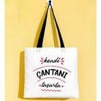 Bk Gift Kişiye Özel Kendin Tasarla Kırmızı Siyah Kulp Gabardin Bez Çanta 40X35CM, Alışveriş Çantası, Plaj Çantası, Baskılı Omuz Çantası - 40 x 35 cm