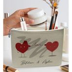 Bk Gift Kişiye Özel Keten Makyaj Çantası, Sevgiliye Hediye, Arkadaşa Hediye, Sevgililer Günü Hediyesi, Doğum Günü Hediyesi-2