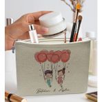 Bk Gift Kişiye Özel Keten Makyaj Çantası, Sevgiliye Hediye, Arkadaşa Hediye, Sevgililer Günü Hediyesi, Doğum Günü Hediyesi-3