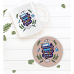 Bk Gift Kişiye Özel Öğretmenler Günü Beyaz Kupa Bardak Ve Yuvarlak Ahşap Bardak Altlığı Hediye Seti -2