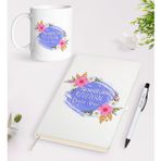 Bk Gift Kişiye Özel Öğretmenler Günü Tasarımlı Beyaz Defter Kalem Kupa Seti - 4
