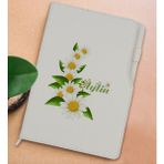 Bk Gift Kişiye Özel Papatya Temalı Beyaz Termo Deri Not Defteri 15X21CM-8 - Renkli