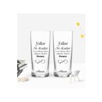 Bk Gift Kişiye Özel Renkli Baskılı Aşkımız Daima Sonsuz Tasarımlı Ikili Rakı Bardağı Seti-1