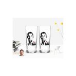 Bk Gift Kişiye Özel Renkli Baskılı Godfather Baba Tasarımlı Ikili Rakı Bardağı Seti-1