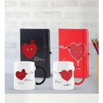 Bk Gift Kişiye Özel Sevgili Temalı 2’li Defter Kupa Hediye Seti, Sevgiliye Hediye, Sevgililer Günü Hediyesi-8