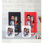 Bk Gift Kişiye Özel Sevgililer Karikatürlü 2’li Defter Kupa Hediye Seti, Sevgiliye Hediye, Sevgililer Günü Hediyesi-2