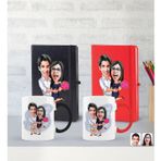 Bk Gift Kişiye Özel Sevgililer Karikatürlü 2’li Defter Kupa Hediye Seti, Sevgiliye Hediye, Sevgililer Günü Hediyesi-3