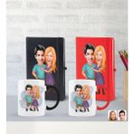 Bk Gift Kişiye Özel Sevgililer Karikatürlü 2’Li Defter Kupa Hediye Seti, Sevgiliye Hediye, Sevgililer Günü Hediyesi-6