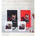 Bk Gift Kişiye Özel Sevgililer Karikatürlü 2’li Defter Kupa Hediye Seti, Sevgiliye Hediye, Sevgililer Günü Hediyesi