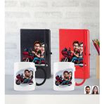 Bk Gift Kişiye Özel Sevgililer Karikatürlü 2’li Defter Kupa Hediye Seti, Sevgiliye Hediye, Sevgililer Günü Hediyesi