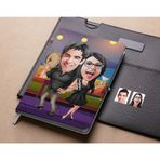 Bk Gift Kişiye Özel Sevgililer Karikatürlü Beyaz Defter-18 , Arkadaşa Hediye , Sevgiliye Hediye