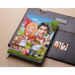 Bk Gift Kişiye Özel Sevgililer Karikatürlü Beyaz Defter-57 , Arkadaşa Hediye , Sevgiliye Hediye