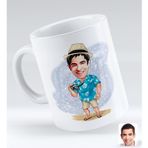 BK Gift Kişiye Özel Tatilci Adam 1 Karikatürlü Beyaz Kupa Bardak