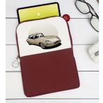 BK Gift Klasik Araç Tasarımlı Taşınabilir Koruyucu Tablet Kılıfı & Organizer Çanta - Bordo-8
