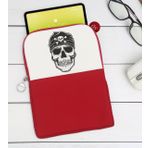 BK Gift Kurukafa Tasarımlı Taşınabilir Koruyucu Tablet Kılıfı & Organizer Çanta - Kırmızı-2