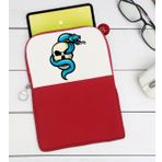 BK Gift Kurukafa Tasarımlı Taşınabilir Koruyucu Tablet Kılıfı & Organizer Çanta - Kırmızı-8