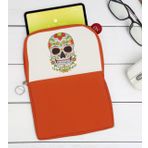 BK Gift Kurukafa Tasarımlı Taşınabilir Koruyucu Tablet Kılıfı & Organizer Çanta - Turuncu-10