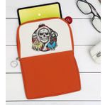 BK Gift Kurukafa Tasarımlı Taşınabilir Koruyucu Tablet Kılıfı & Organizer Çanta - Turuncu-3
