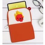 BK Gift Kurukafa Tasarımlı Taşınabilir Koruyucu Tablet Kılıfı & Organizer Çanta - Turuncu-5