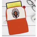 BK Gift Kurukafa Tasarımlı Taşınabilir Koruyucu Tablet Kılıfı & Organizer Çanta - Turuncu-6