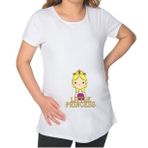 BK Gift Little Princess Tasarımlı Beyaz Hamile Tişört-1, Hamile Giyim, Eşe Hediye