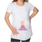 BK Gift Little Princess Tasarımlı Beyaz Hamile Tişört-2, Hamile Giyim, Eşe Hediye